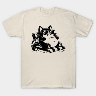 Cute Vampire Cat Sunbathing T-Shirt